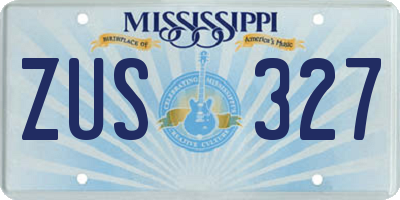 MS license plate ZUS327