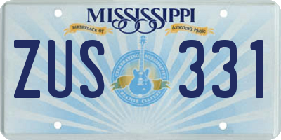 MS license plate ZUS331
