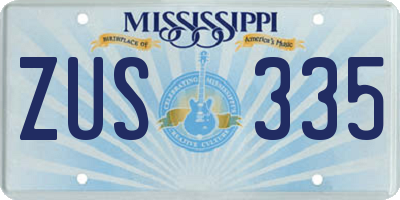 MS license plate ZUS335