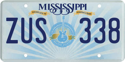 MS license plate ZUS338