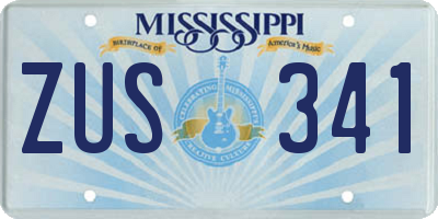 MS license plate ZUS341