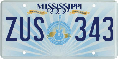 MS license plate ZUS343