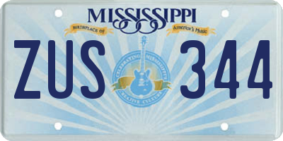 MS license plate ZUS344