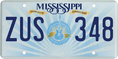 MS license plate ZUS348