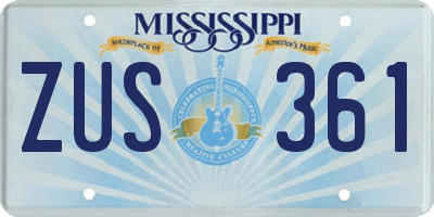 MS license plate ZUS361