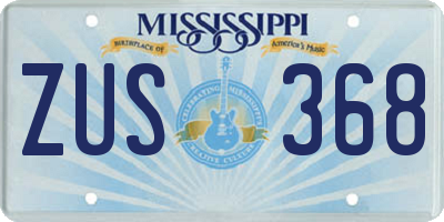 MS license plate ZUS368