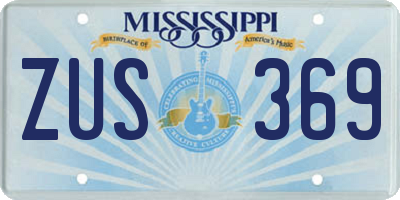 MS license plate ZUS369
