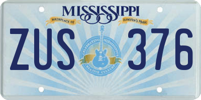 MS license plate ZUS376