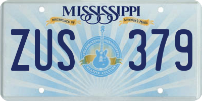 MS license plate ZUS379