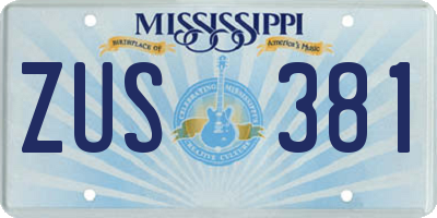 MS license plate ZUS381