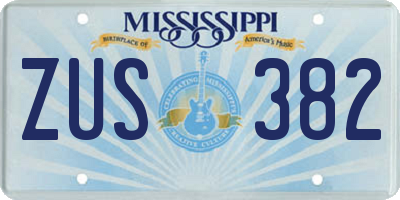 MS license plate ZUS382
