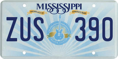 MS license plate ZUS390