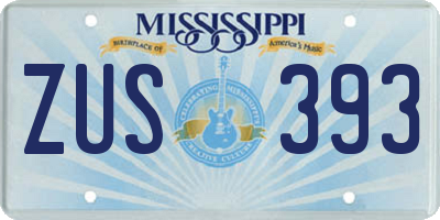 MS license plate ZUS393