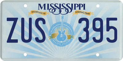 MS license plate ZUS395