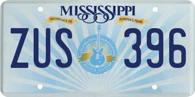 MS license plate ZUS396