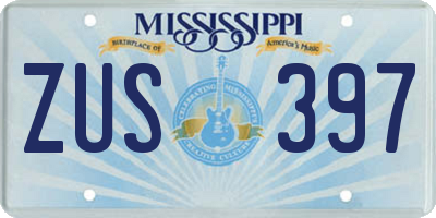 MS license plate ZUS397