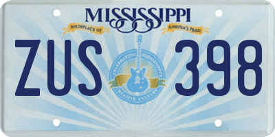 MS license plate ZUS398