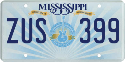 MS license plate ZUS399