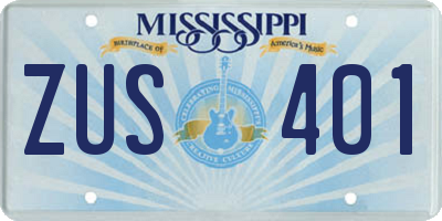 MS license plate ZUS401