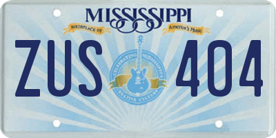 MS license plate ZUS404