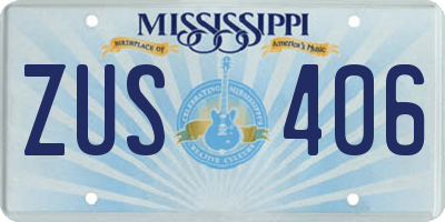 MS license plate ZUS406