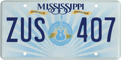 MS license plate ZUS407