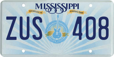 MS license plate ZUS408