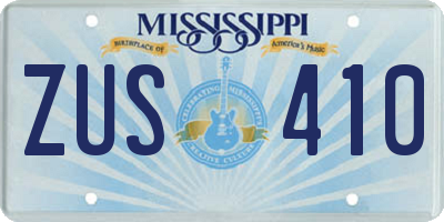 MS license plate ZUS410