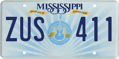 MS license plate ZUS411