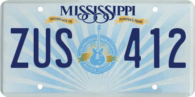 MS license plate ZUS412
