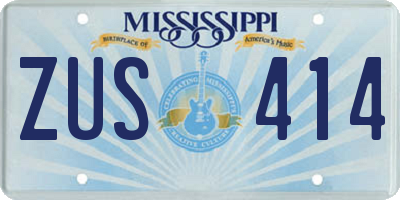 MS license plate ZUS414