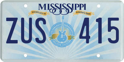 MS license plate ZUS415