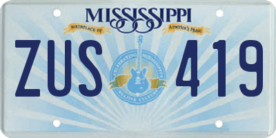 MS license plate ZUS419