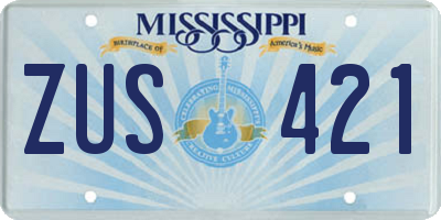 MS license plate ZUS421