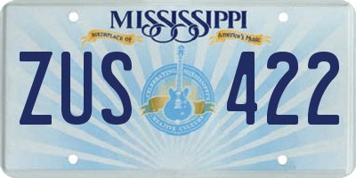 MS license plate ZUS422