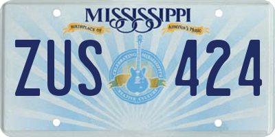 MS license plate ZUS424