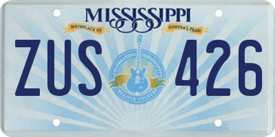 MS license plate ZUS426
