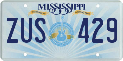 MS license plate ZUS429