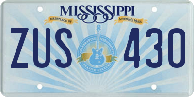MS license plate ZUS430