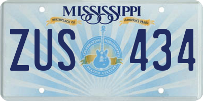 MS license plate ZUS434