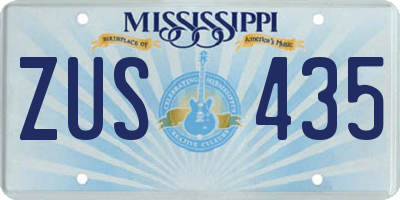 MS license plate ZUS435