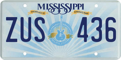 MS license plate ZUS436