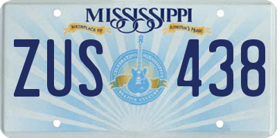 MS license plate ZUS438