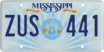 MS license plate ZUS441