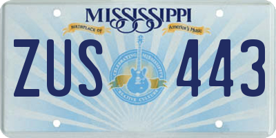MS license plate ZUS443