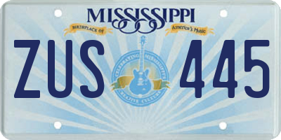 MS license plate ZUS445