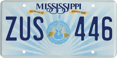MS license plate ZUS446
