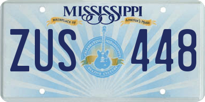 MS license plate ZUS448