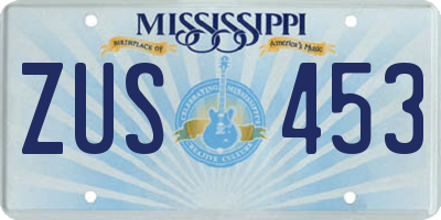 MS license plate ZUS453
