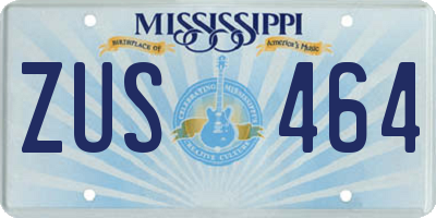 MS license plate ZUS464